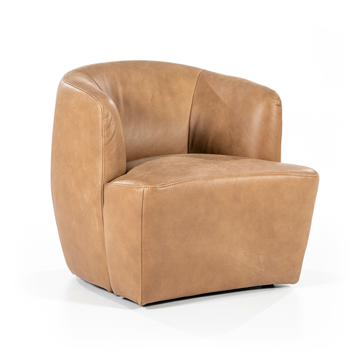 Fauteuil Charissa Bruin Cognac - Leder - Eleonora