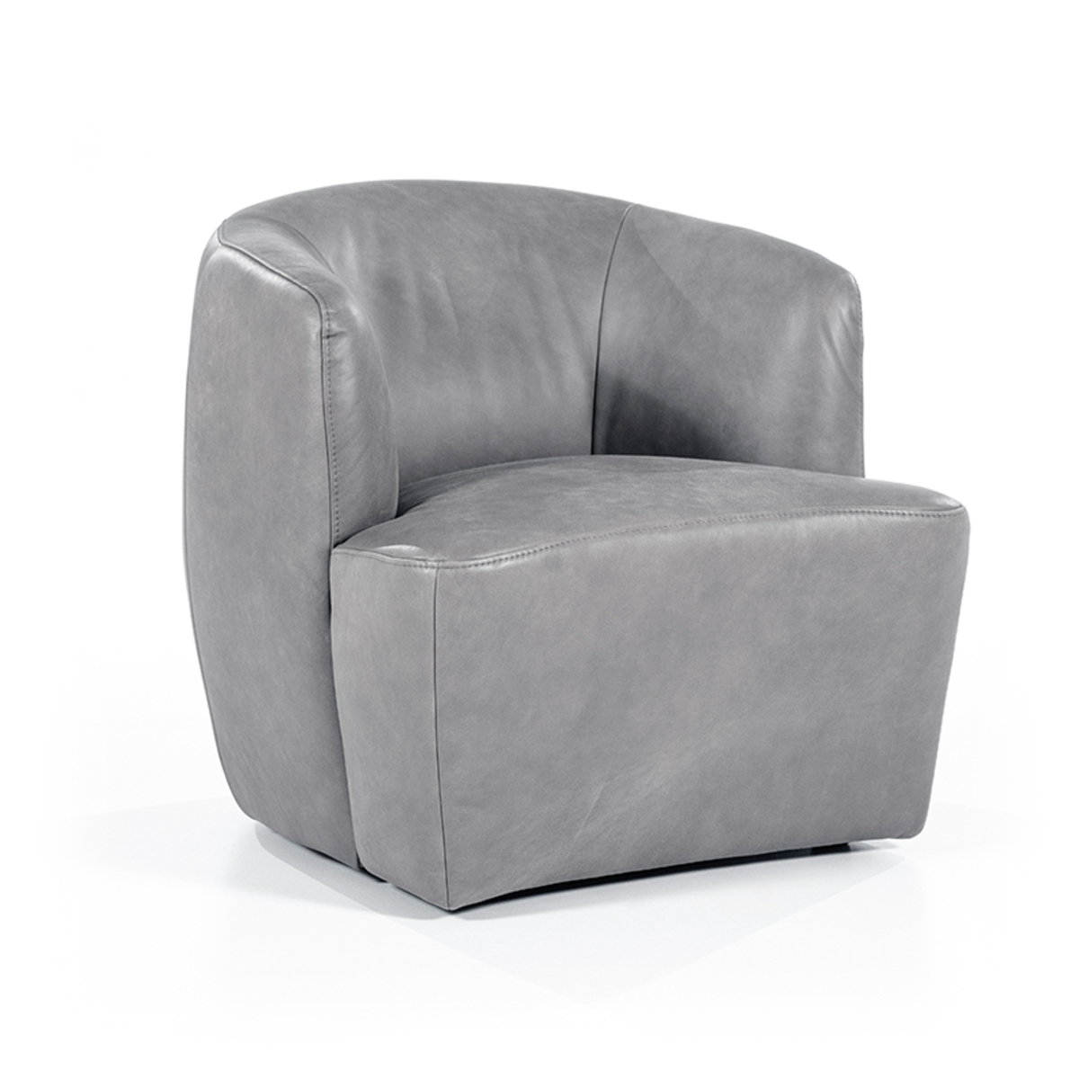 Fauteuil Charissa Grijs - Leder - Eleonora