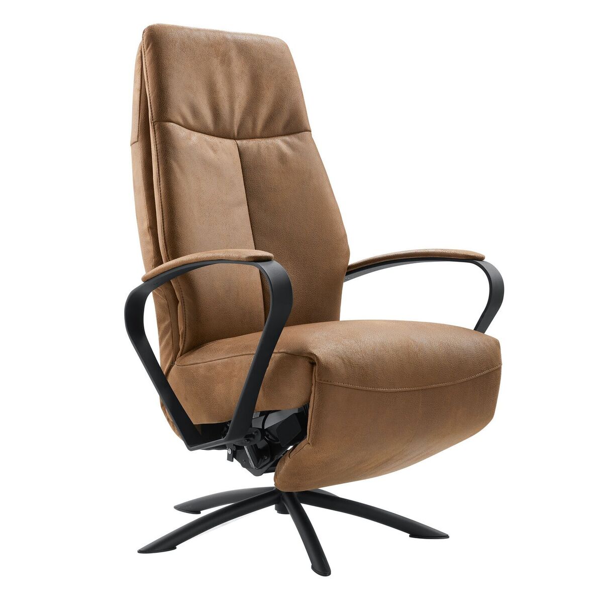 Fauteuil Beltra - Relaxfauteuil - Armleuning - Bruin - Stof - Modern - Profijt Meubel