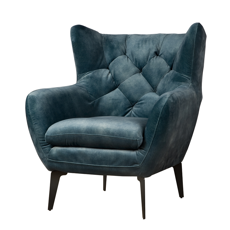 Fauteuil Bomba Blauw - Velours - DOK 2 Cosy