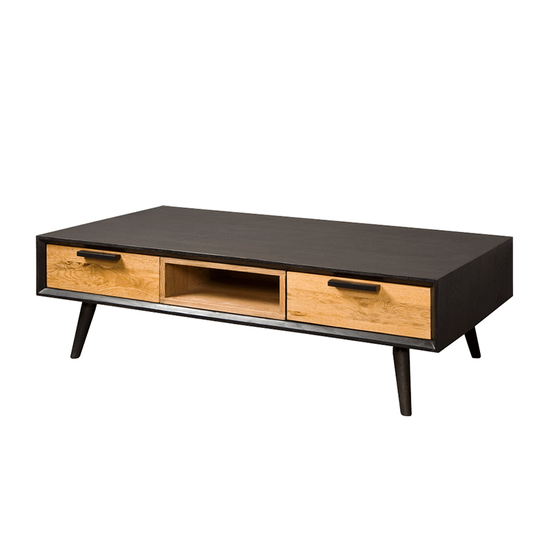 Salontafel Calais Zwart  - Eiken - DOK 2 Rustique