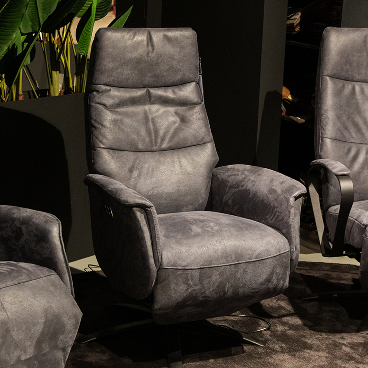 Fauteuil Pim - Armleuning - Blauw - Microleder - Modern - DOK 2 Essentials