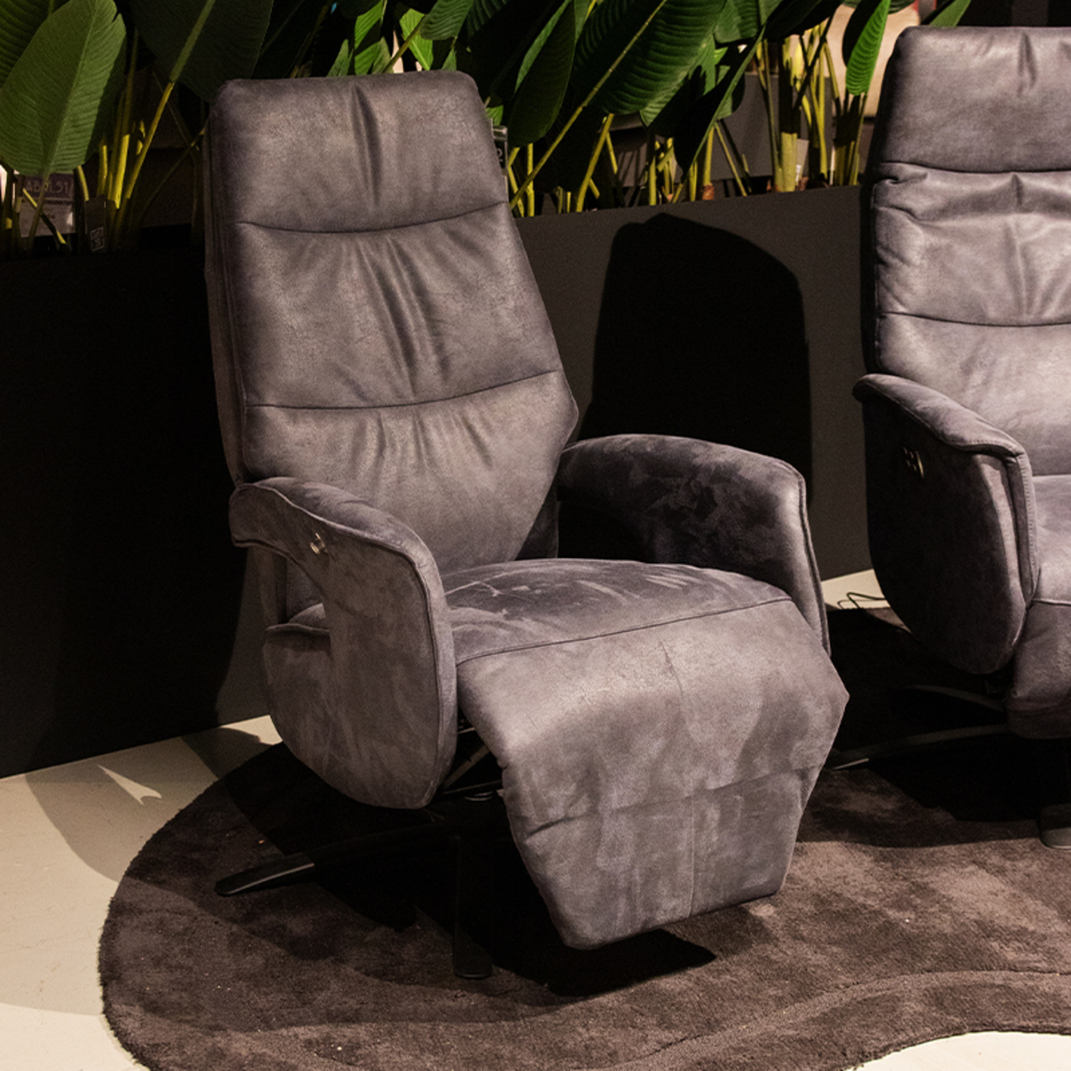 Fauteuil Joep - Relaxfauteuil - Armleuning - Blauw - Microleder - Industrieel - DOK 2 Essentials