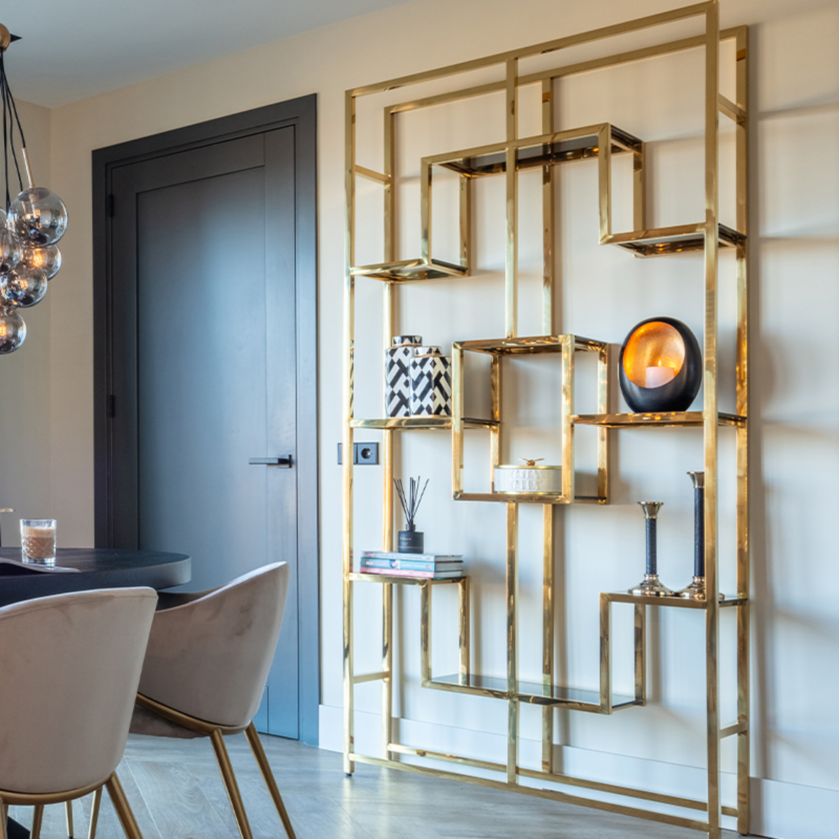 Boekkast Dynasty Geel Goud - Metaal - Richmond Interiors