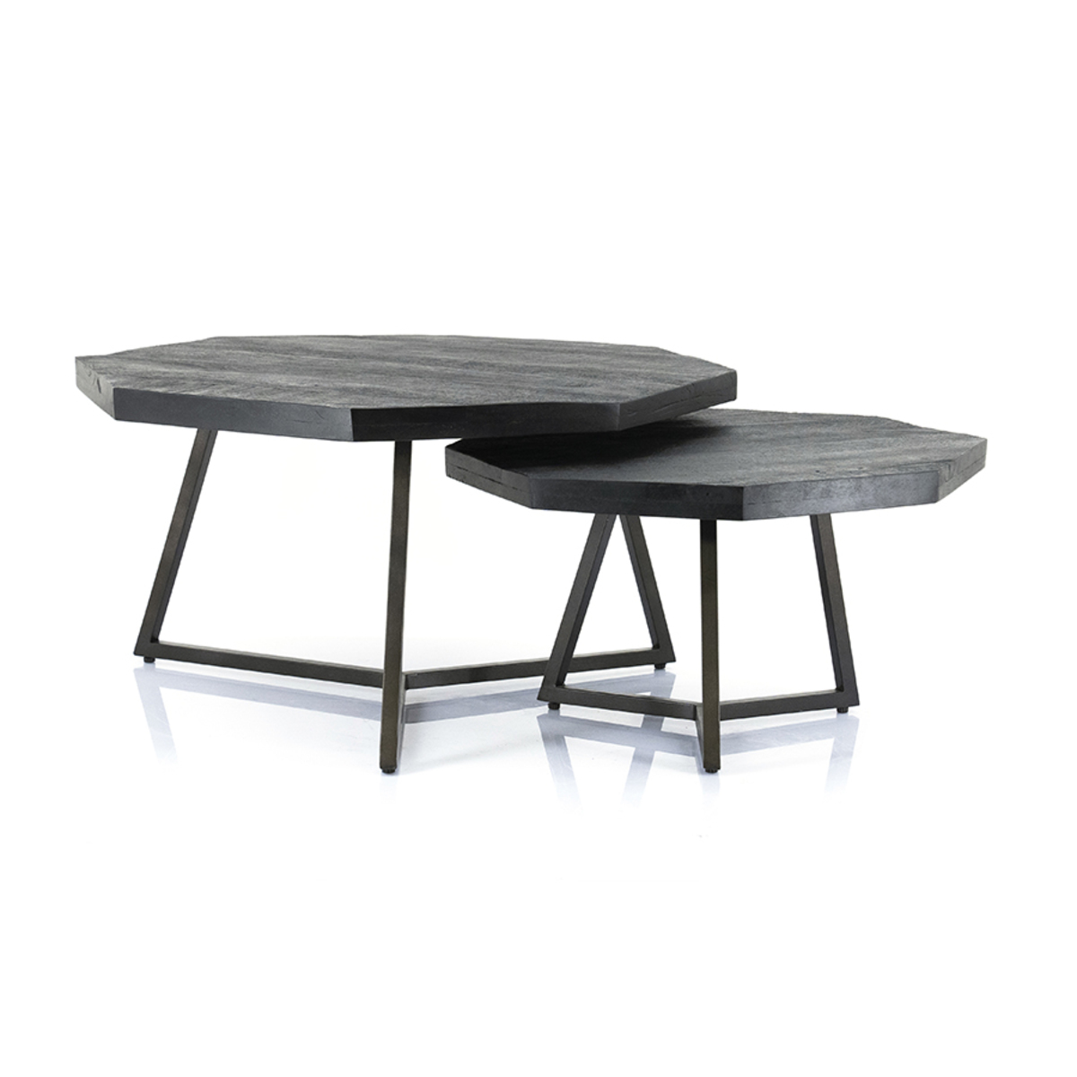 Salontafel Octagon Zwart - Mangohout - By Boo