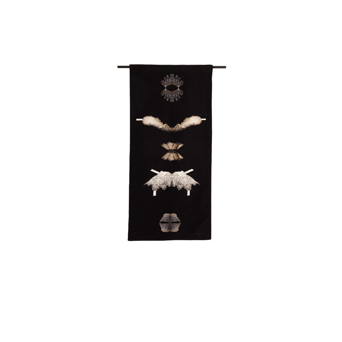 Wanddecoratie Collars Golden Age Zwart - Katoen - Urban Cotton