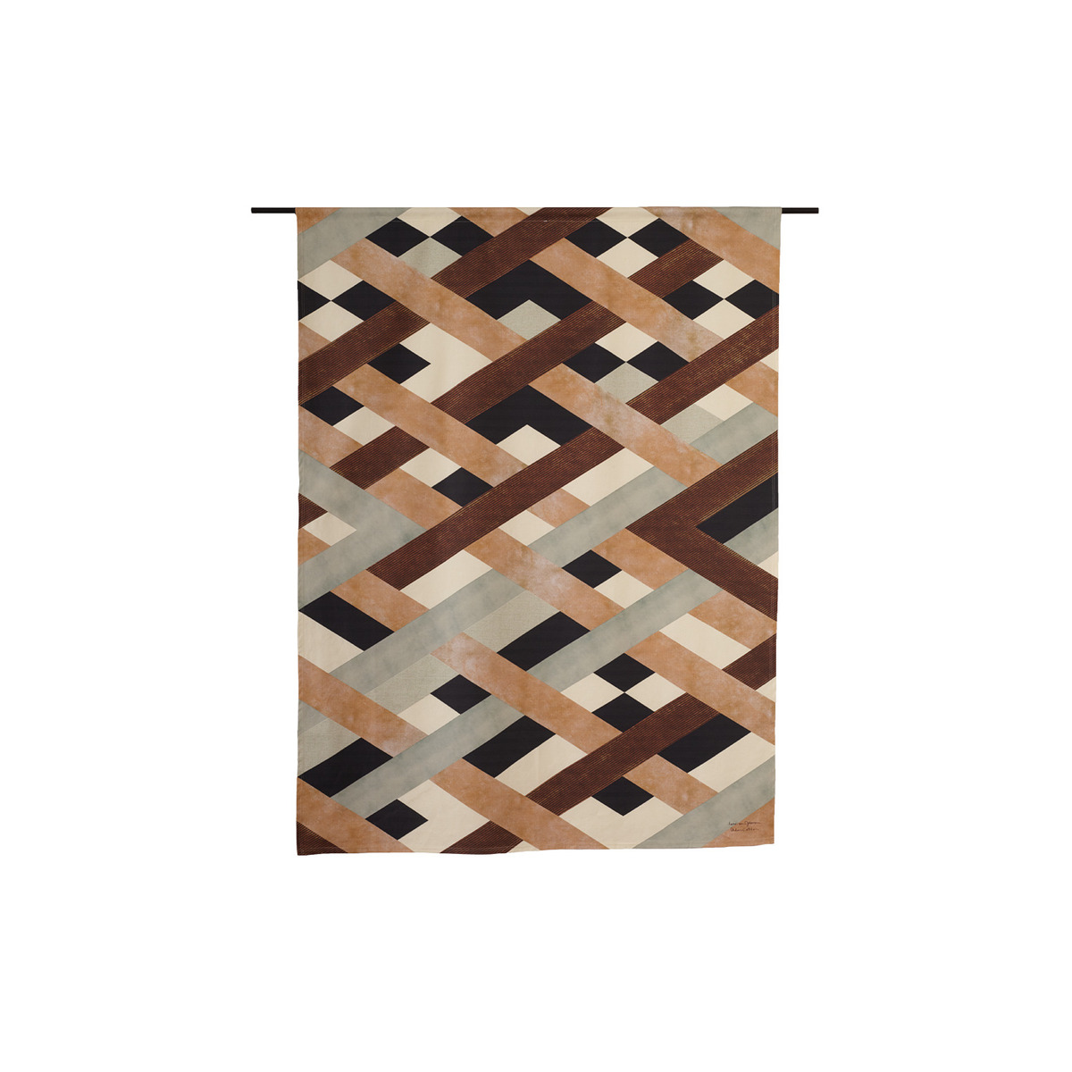 Wanddecoratie Timber Bruin  - Katoen - Urban Cotton