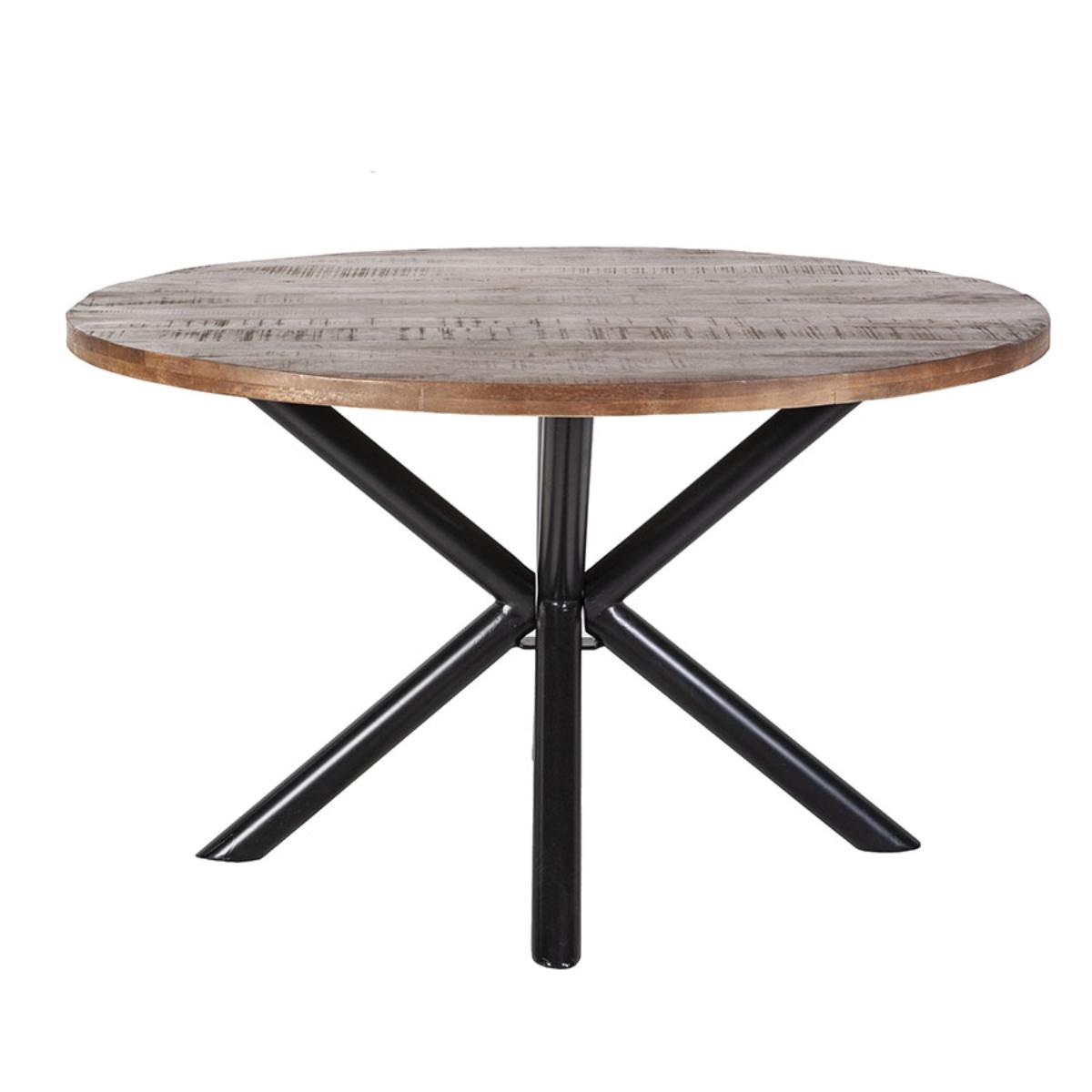 Eetkamertafel Kruispoot Bruin Naturel - Hout - Eleonora