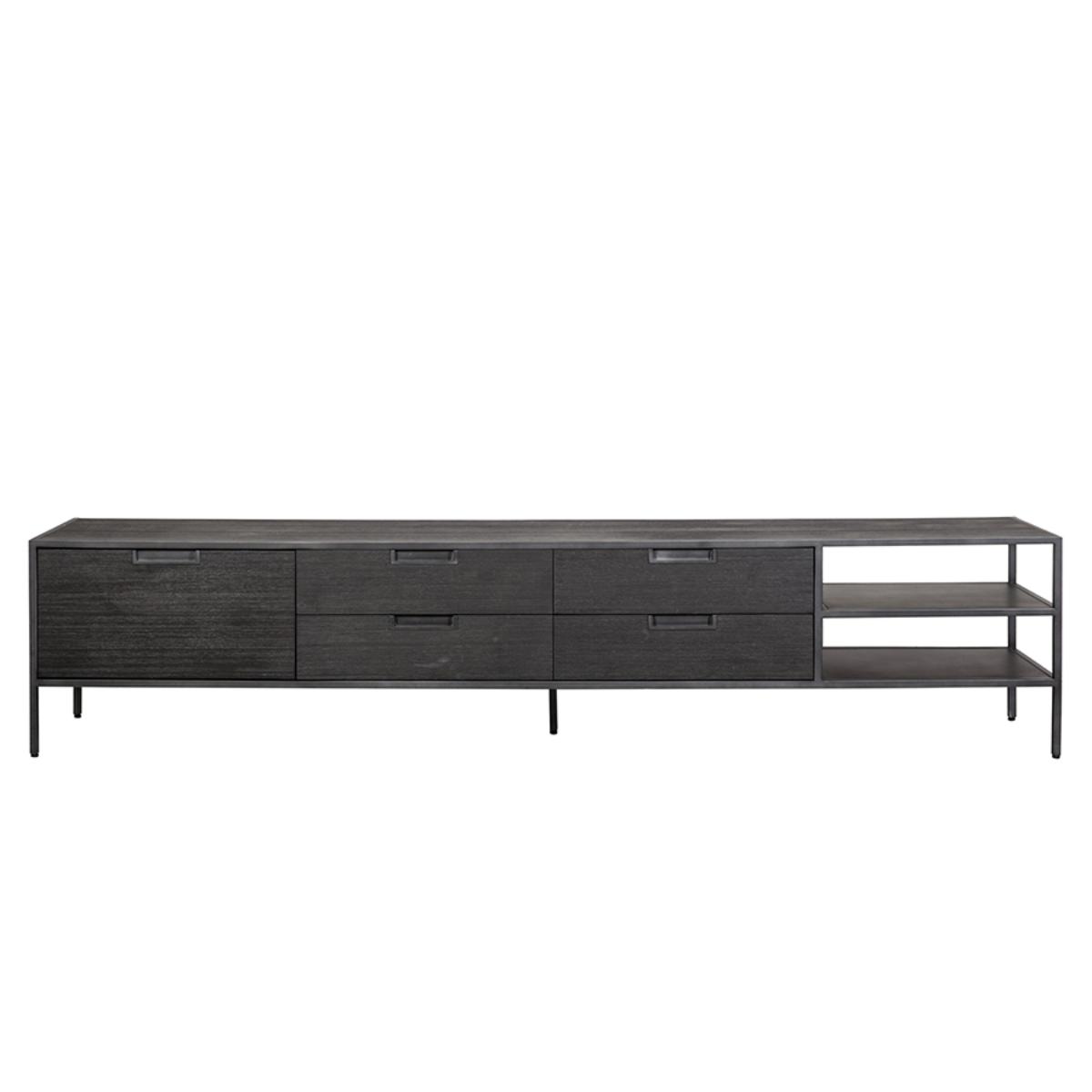 Tv-meubel  Zwart - Acaciahout - Eleonora