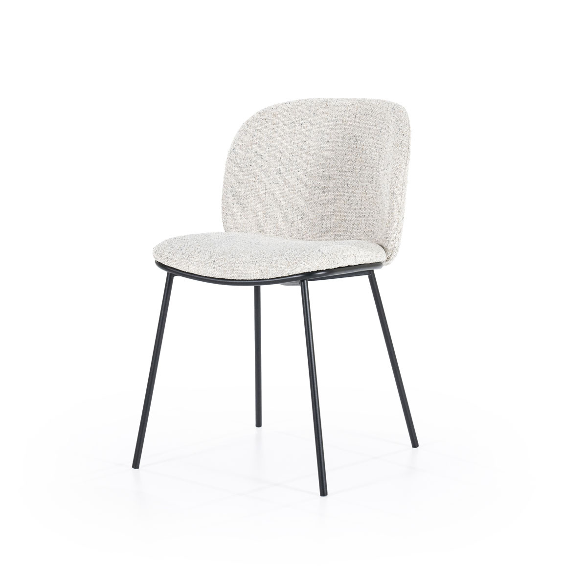Eetkamerstoel  Bruin Beige - Stof - By Boo