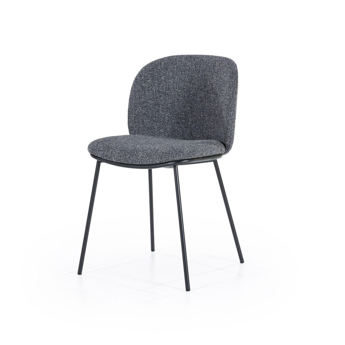 Eetkamerstoel  Grijs Antraciet - Stof - By Boo