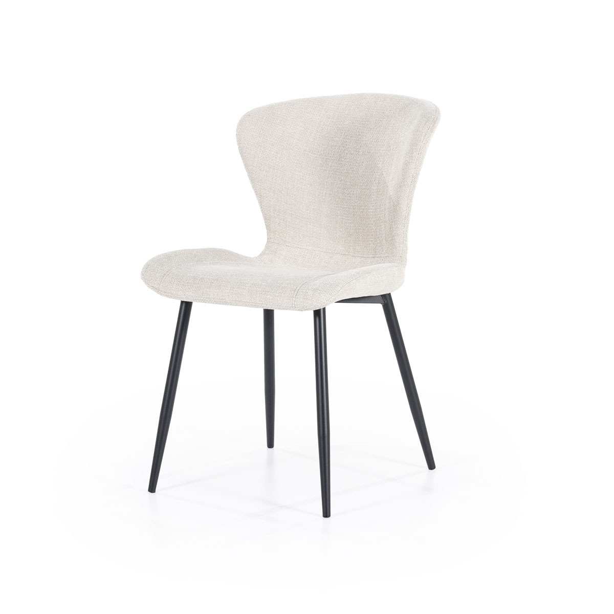 Eetkamerstoel  Bruin Beige - Stof - By Boo
