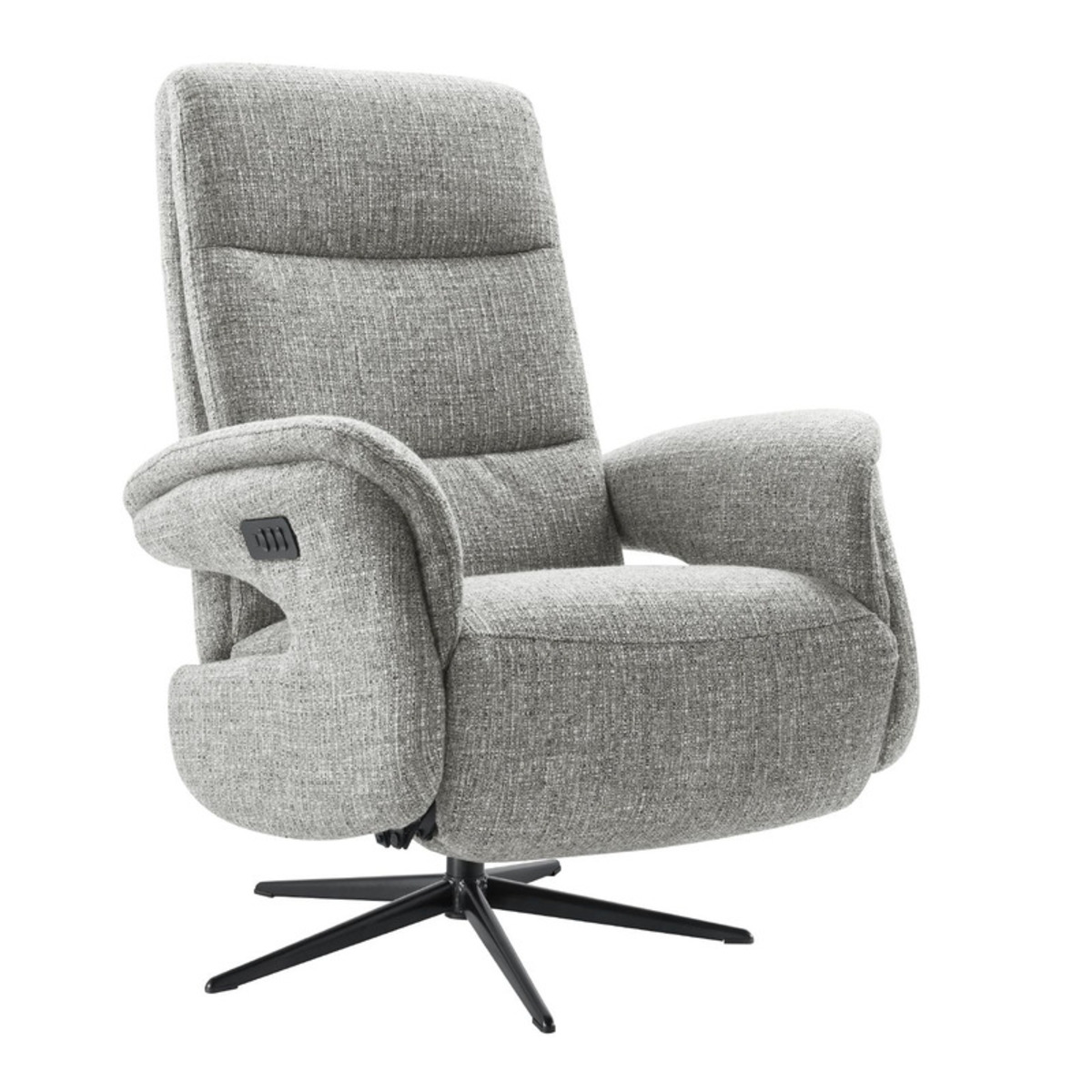 Fauteuil Haslet - Elektrisch - Armleuning - Grijs - Stof - Modern - Profijt Meubel