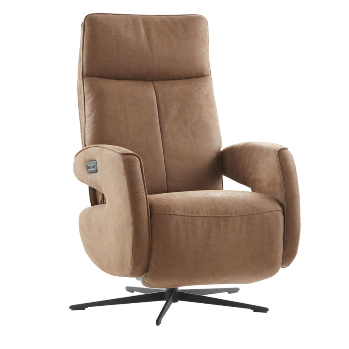 Fauteuil Niland - Elektrisch - Armleuning - Bruin - Microleder - Modern - Profijt Meubel