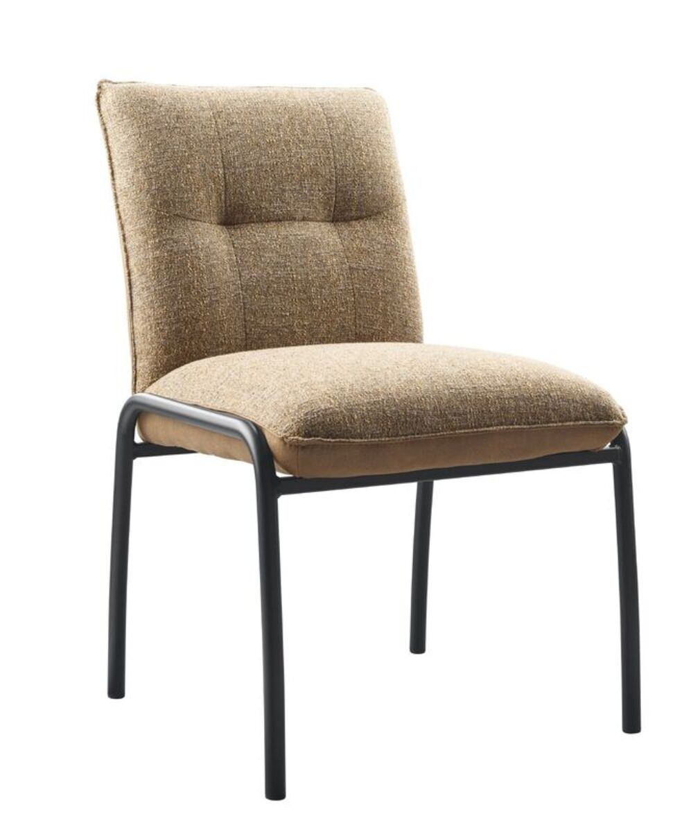 Eetkamerstoel Alzy - Wielen - Zonder armleuning - Bruin - Stof - Modern - Profijt Meubel