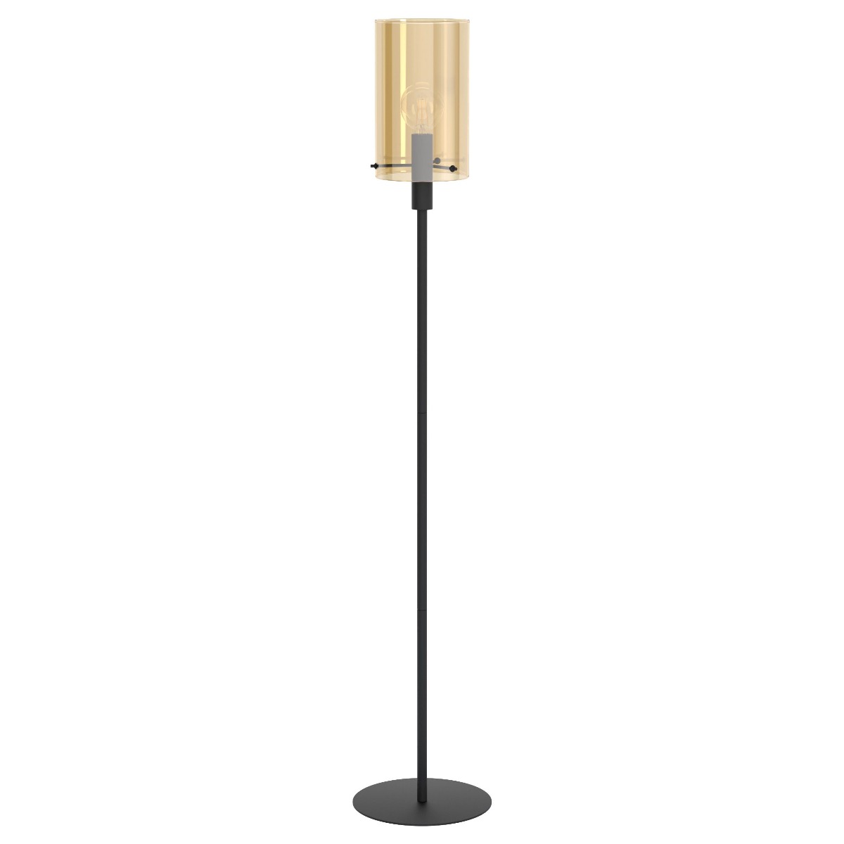Vloerlamp Polverara Zwart - Glas - Eglo