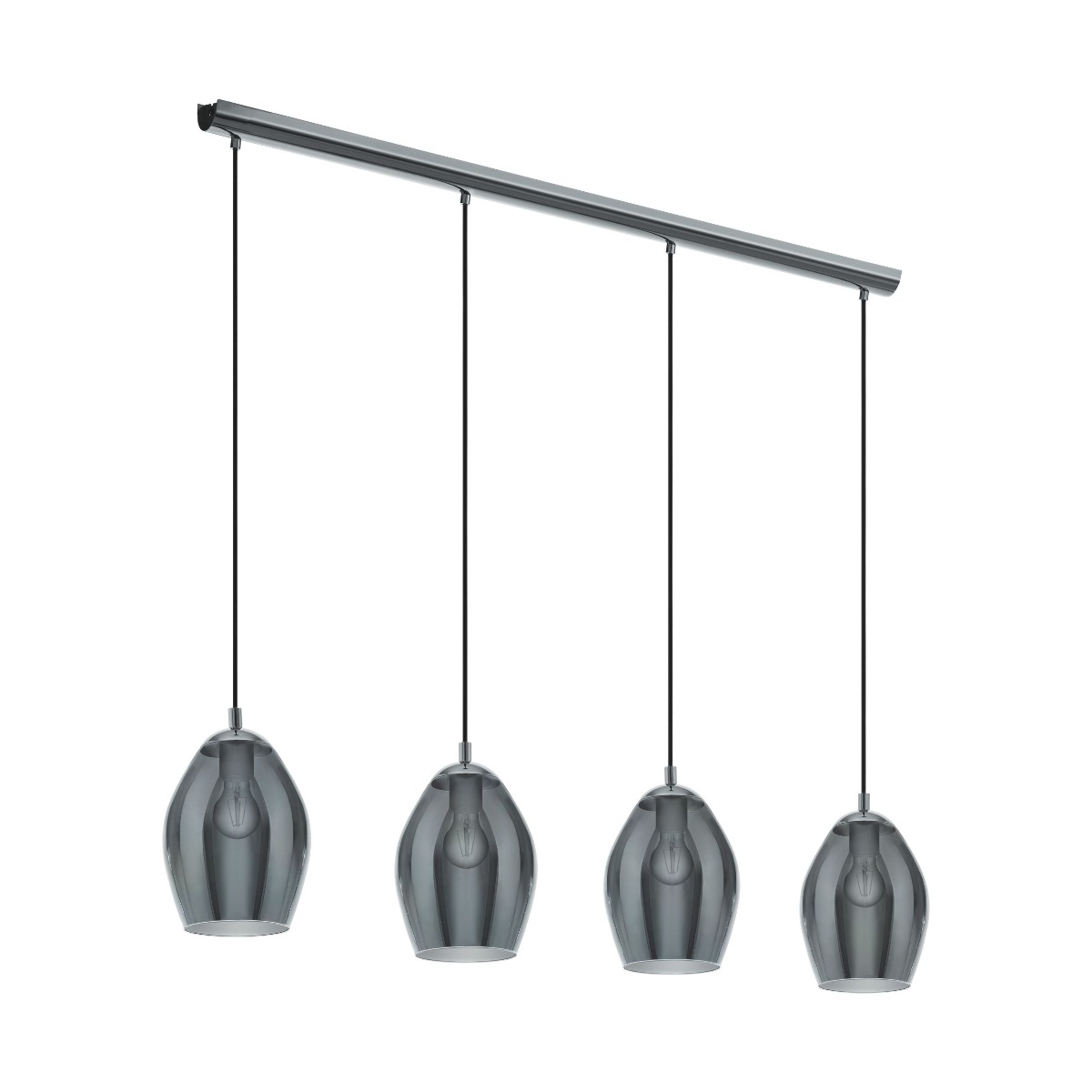 Hanglamp Estanys Zwart - Glas - Eglo