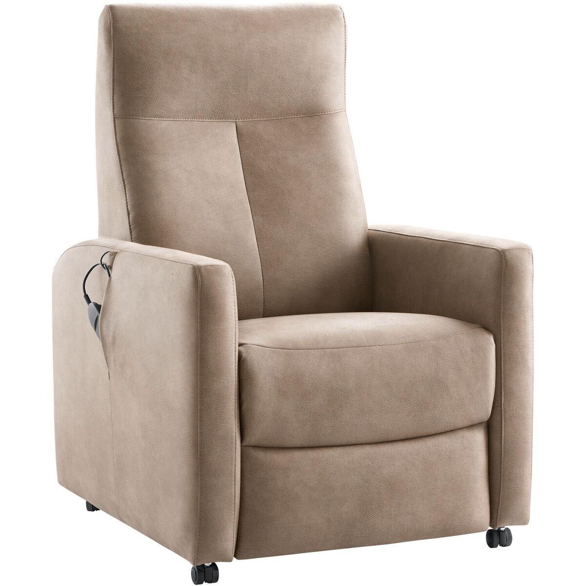 Fauteuil Novie - Elektrisch - Armleuning - Beige - Microleder - Modern - Profijt Meubel