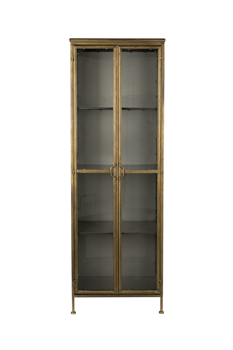 Vitrinekast Gertlush Transparant Goud - Metaal - Dutchbone