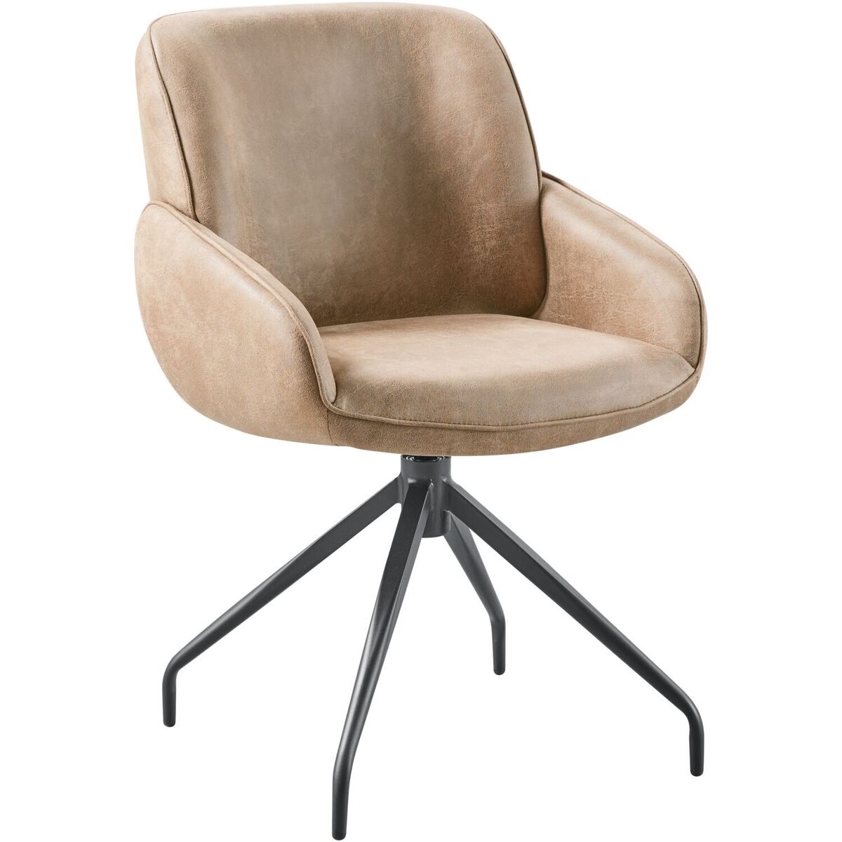 Fauteuil Lusby - Armleuning - Taupe - Stof - Modern - Profijt Meubel