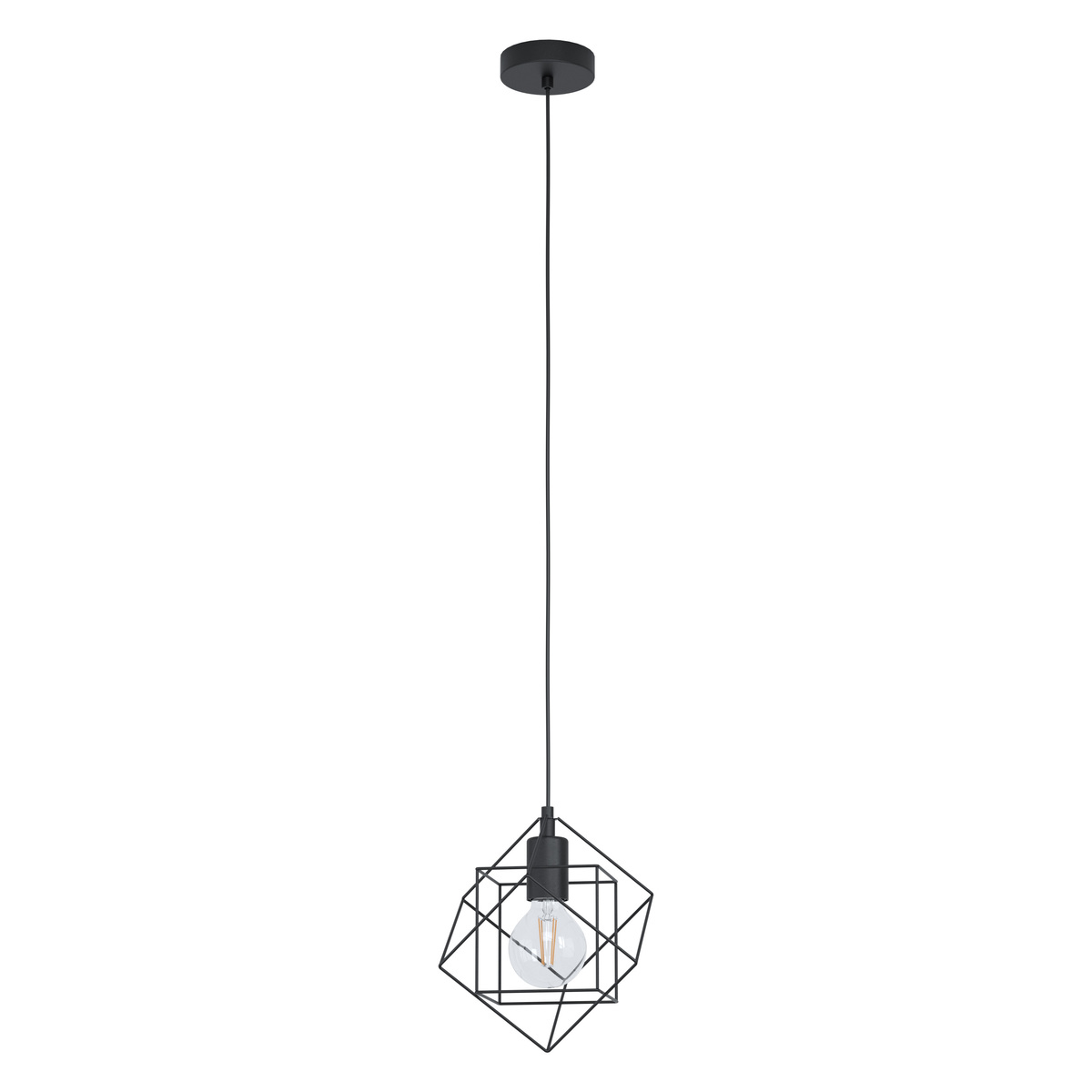 Hanglamp Straiton Zwart - Metaal - Eglo