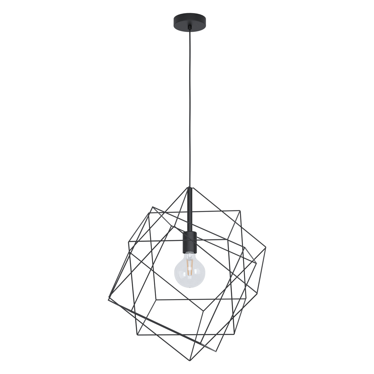Hanglamp Straiton Zwart - Metaal - Eglo