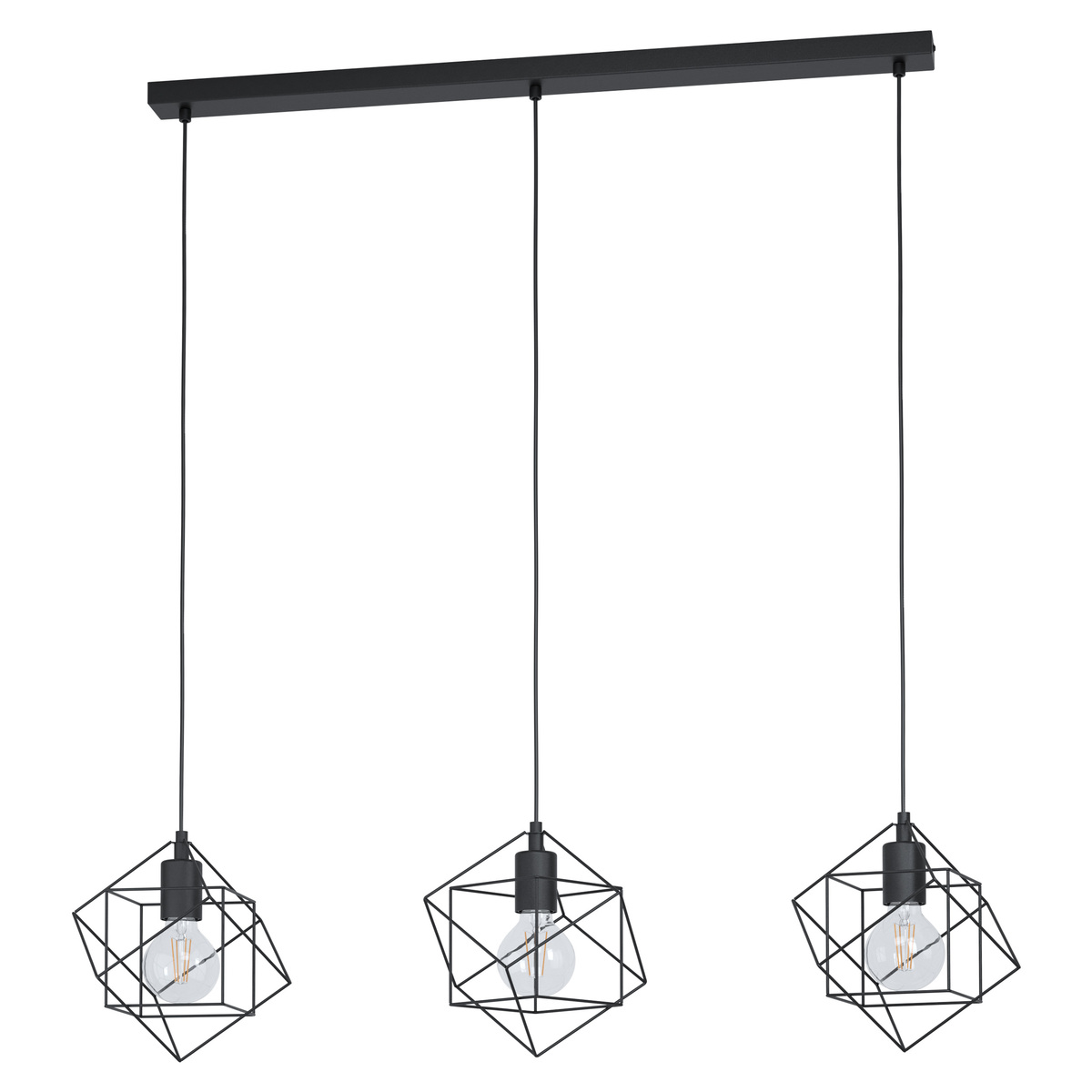 Hanglamp Straiton Zwart - Metaal - Eglo