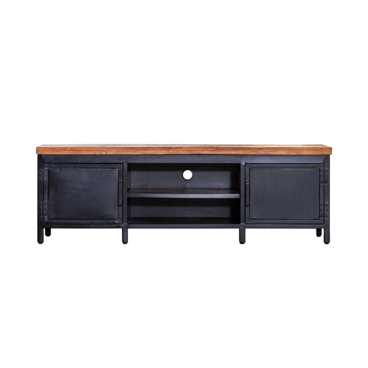 Tv-meubel Industrieel Zwart - Hout - Eleonora