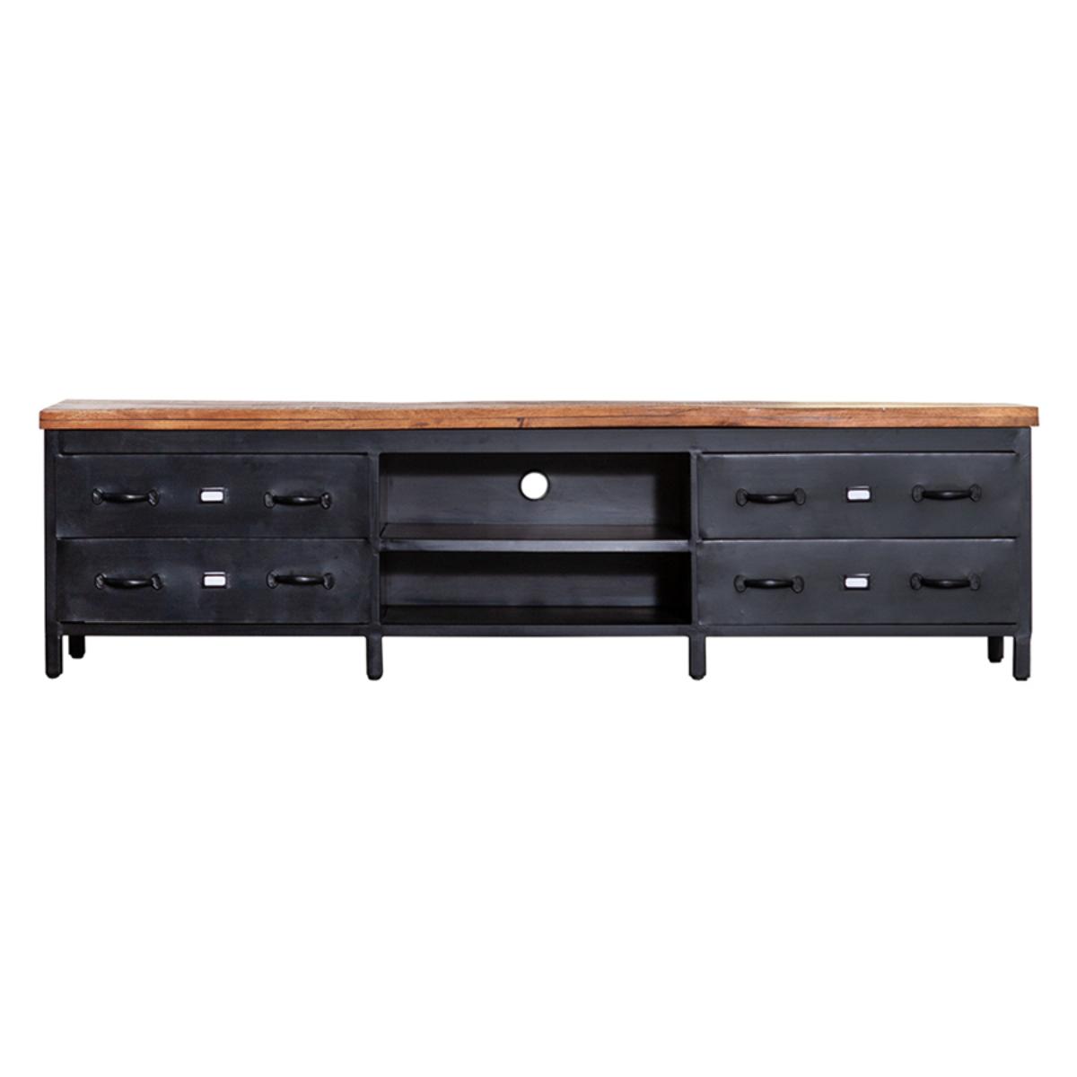 Tv-meubel Industrieel Zwart - Hout - Eleonora