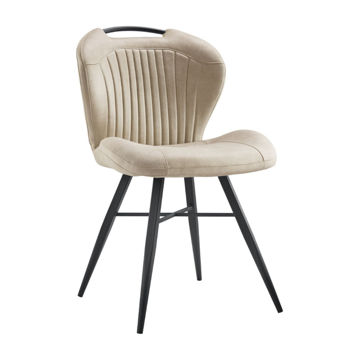 Eetkamerstoel Maleo - Zonder armleuning - Beige - Stof - Modern - Profijt Meubel