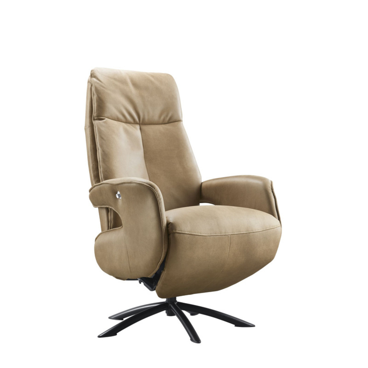 Fauteuil Balfour - Relaxfauteuil - Armleuning - Bruin - Stof - Modern - Profijt Meubel