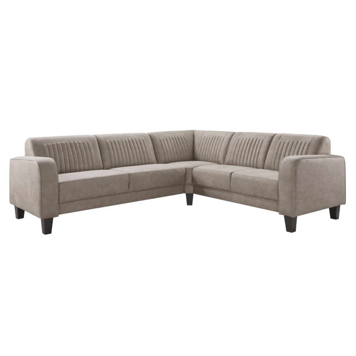 Hoekbank Mills - - Grijs - Microleder - Modern - Profijt Meubel