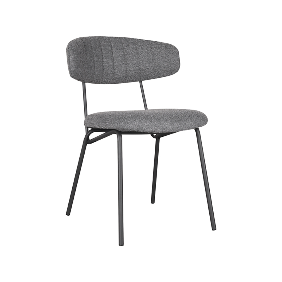 Eetkamerstoel Zafir - Zonder armleuning - Grijs - Boucle - Industrieel - LABEL51