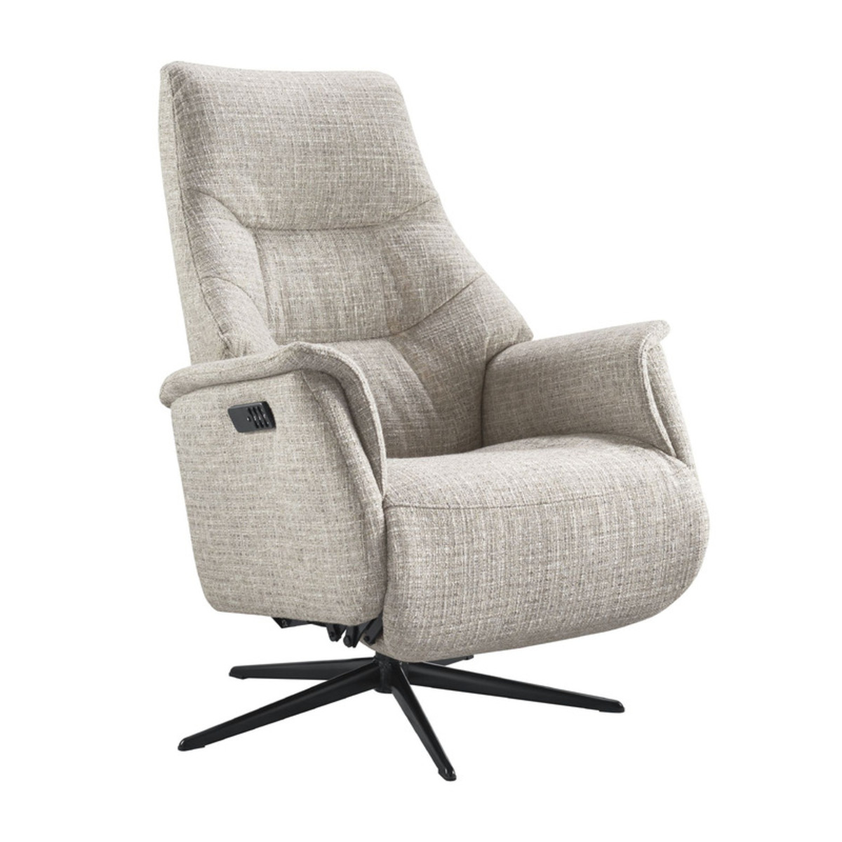 Fauteuil Sanborn - Elektrisch - Armleuning - Beige - Stof - Modern - Profijt Meubel