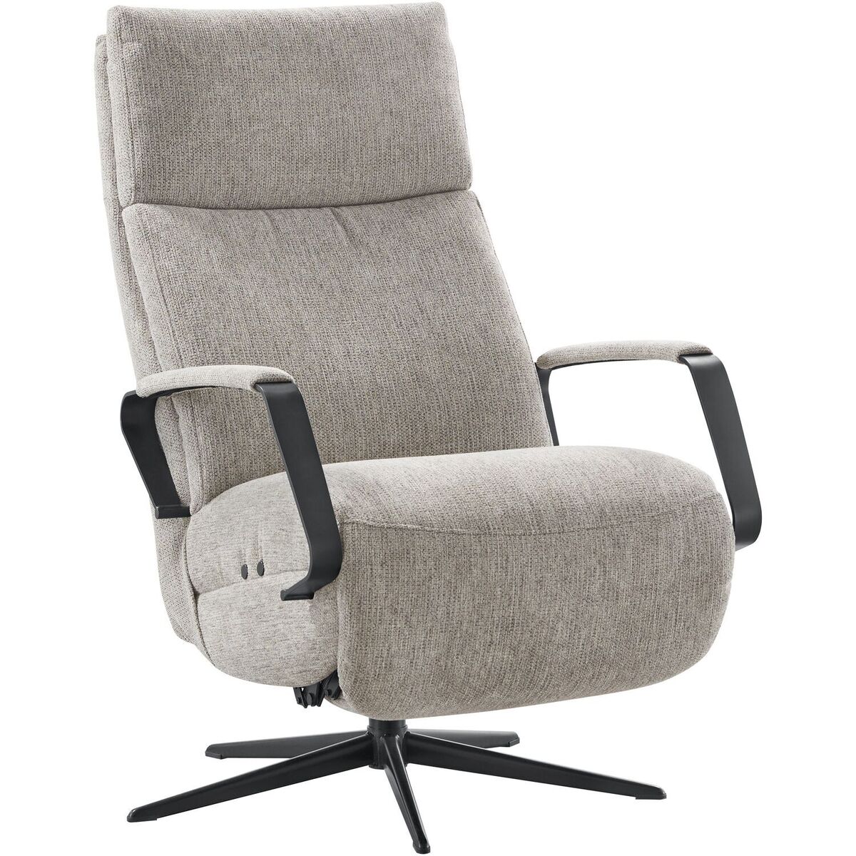 Fauteuil Laterza - Elektrisch - Armleuning - Grijs - Stof - Modern - Profijt Meubel