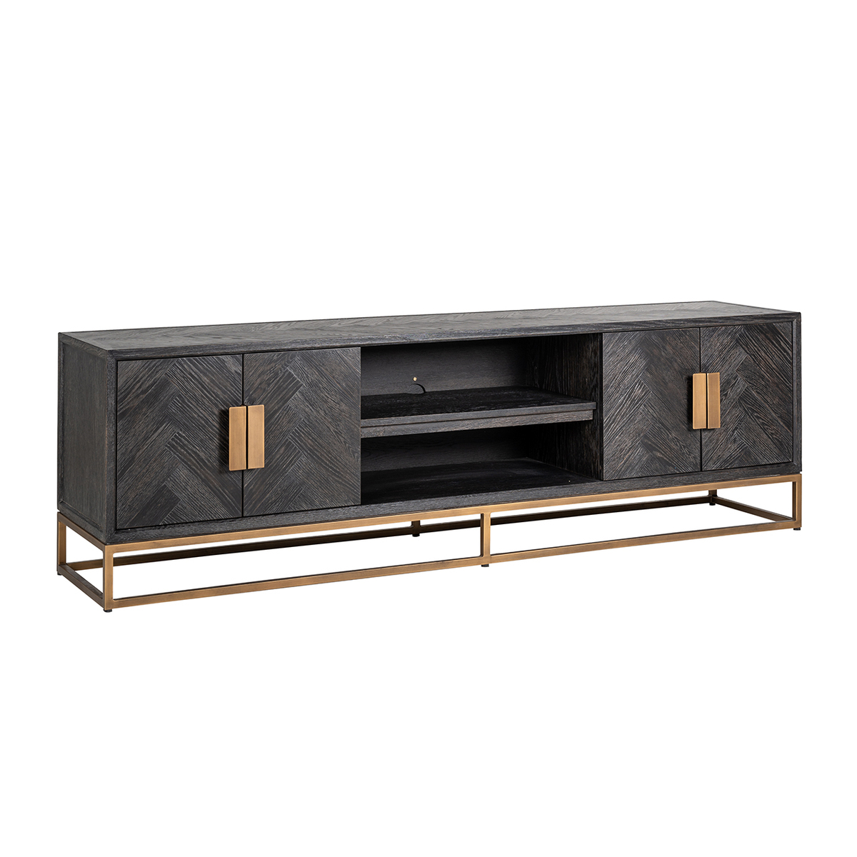 Tv-meubel Blackbone Brass Zwart - Eiken - Richmond Interiors