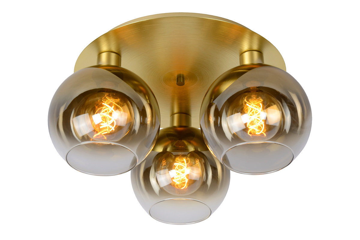 Plafonniere  Bruin Goud - Metaal - Lucide