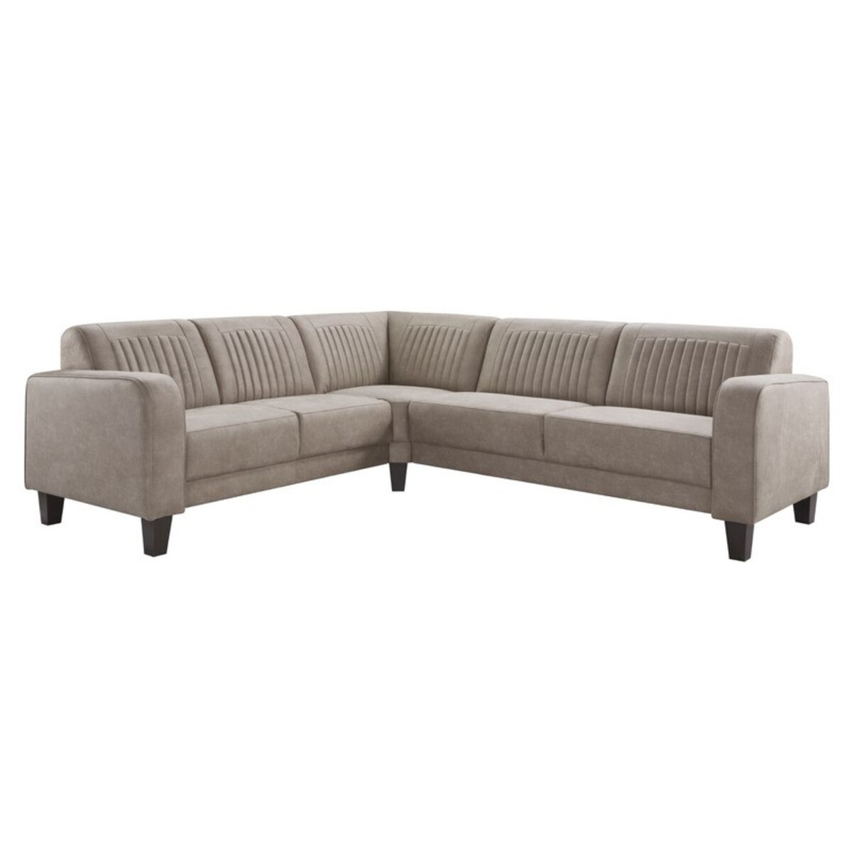 Hoekbank Mills - - Grijs - Microleder - Modern - Profijt Meubel