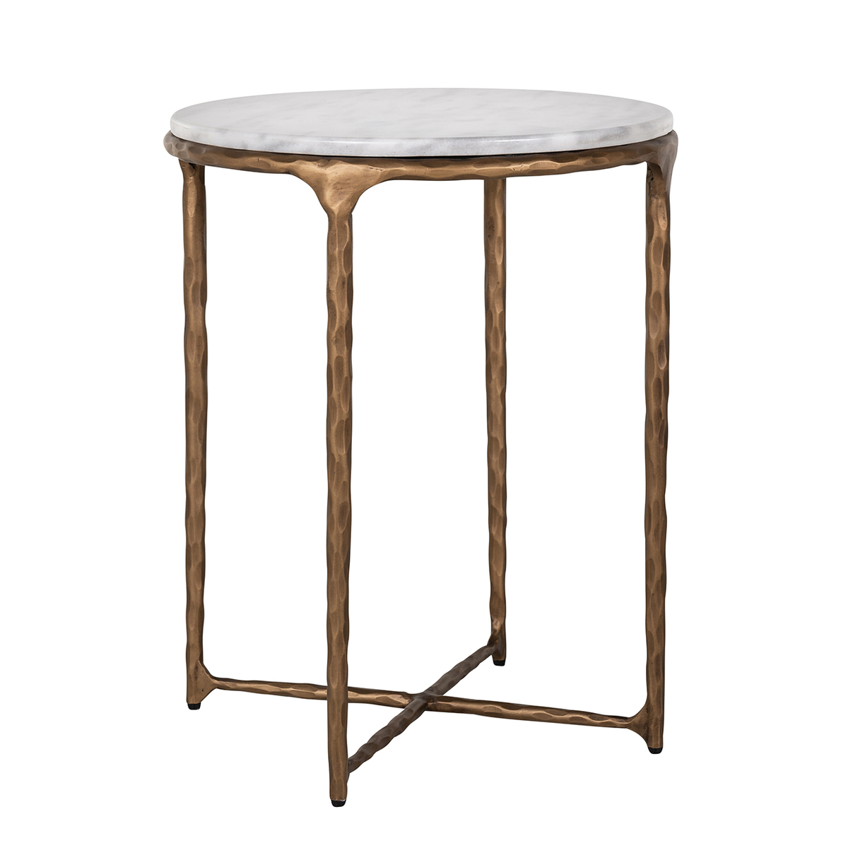 Bijzettafel Steel Smith brass Wit - Metaal - Richmond Interiors