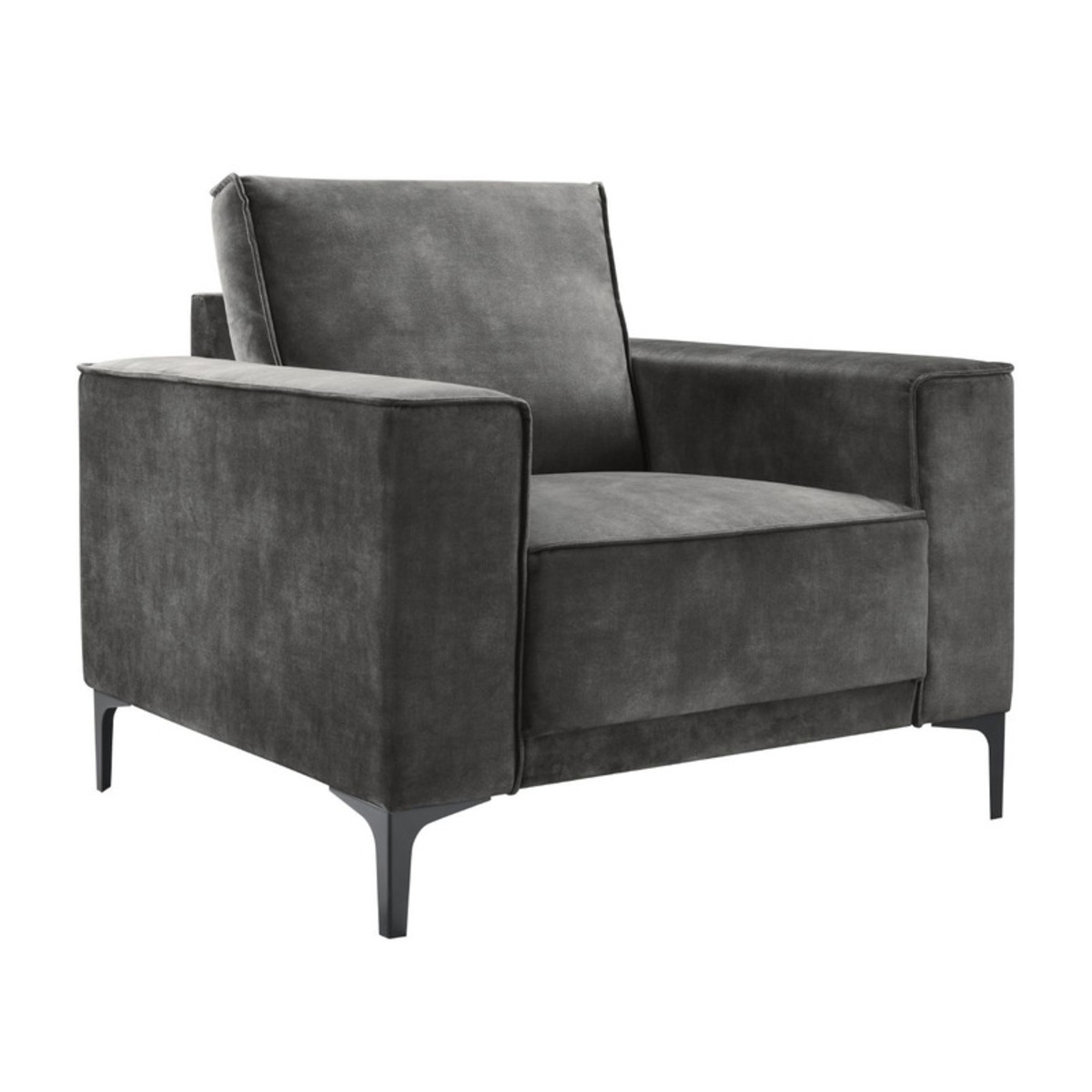 Fauteuil Calira - Armleuning - Grijs - Stof - Modern - Profijt Meubel