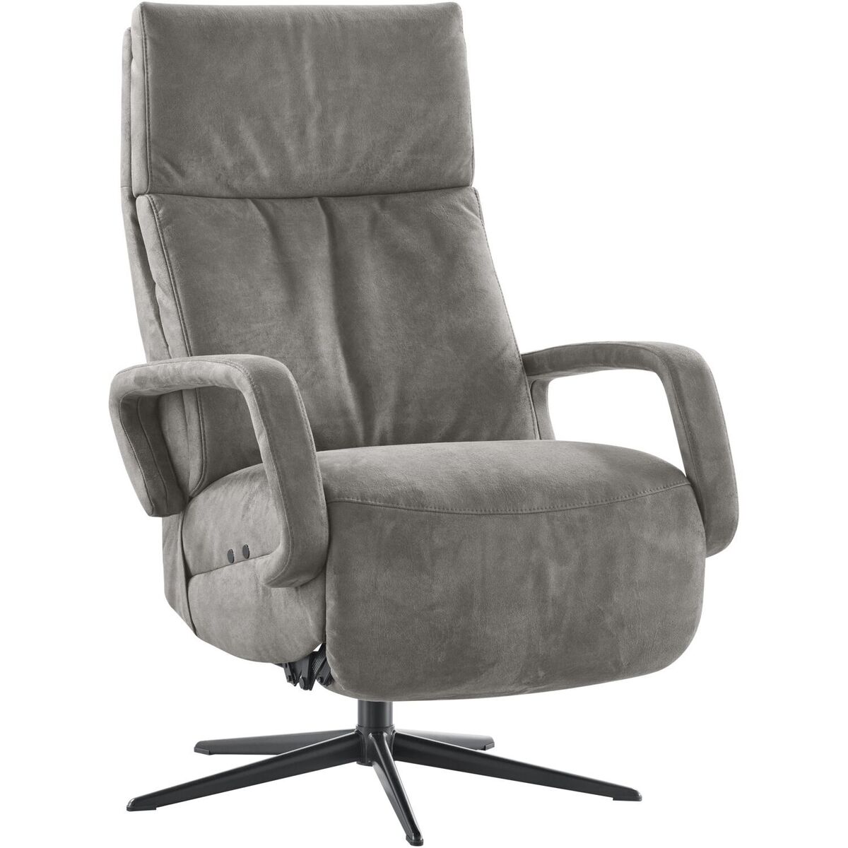 Fauteuil Orona - Elektrisch - Armleuning - Grijs - Microleder - Modern - Profijt Meubel