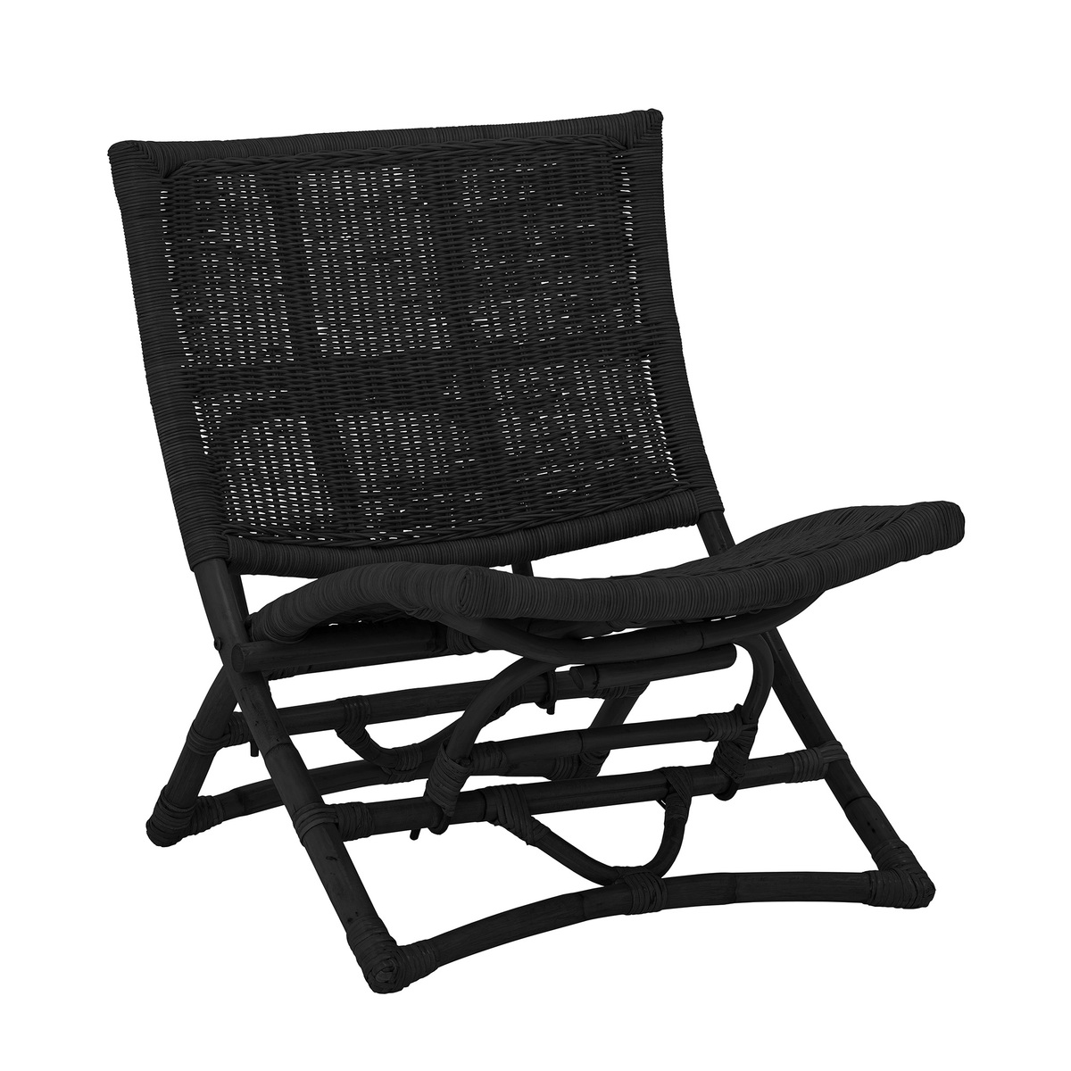 Fauteuil  Zwart - Riet - Bloomingville