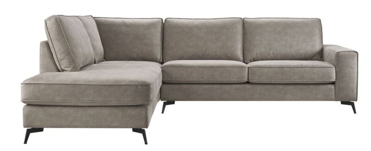 Hoekbank Totham - - Taupe - Microleder - Modern - Profijt Meubel