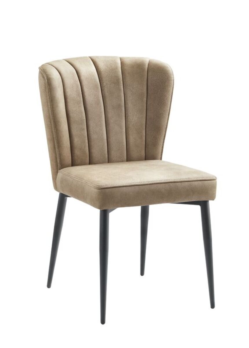 Eetkamerstoel Colby - Zonder armleuning - Taupe - Stof - Modern - Profijt Meubel