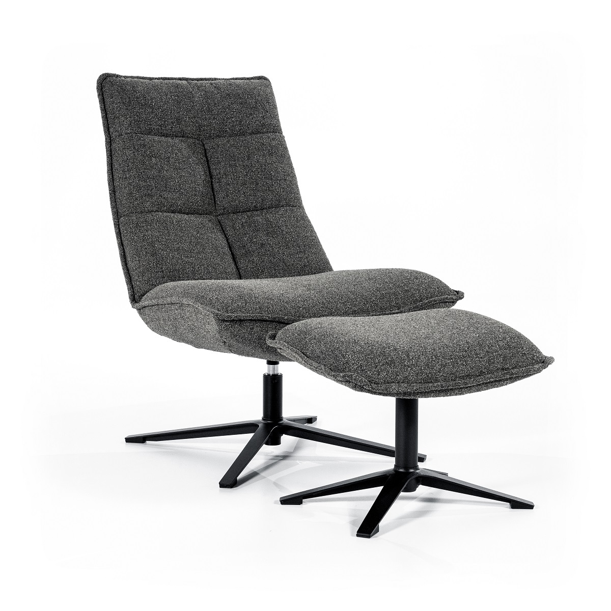 Fauteuil Marcus Grijs Antraciet - Stof - Eleonora