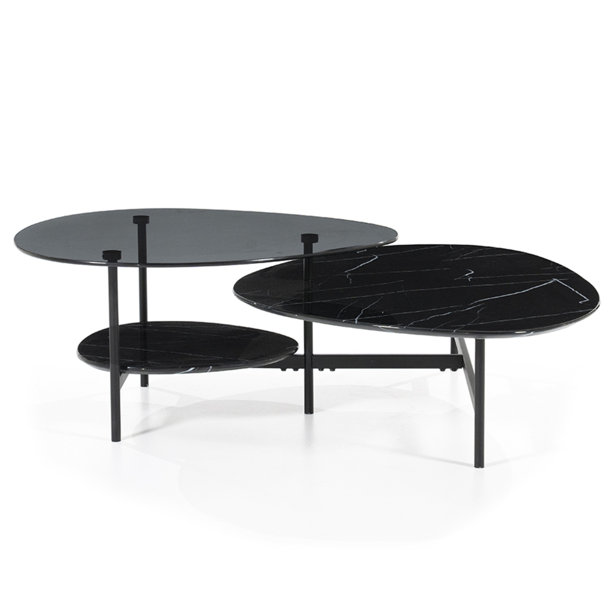 Salontafel Levi Zwart - Metaal - Eleonora