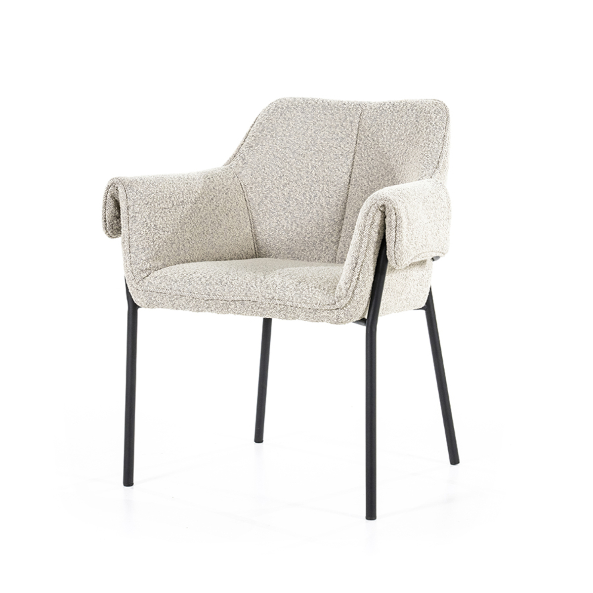 Eetkamerstoel Tony Naturel Beige - Stof - Eleonora