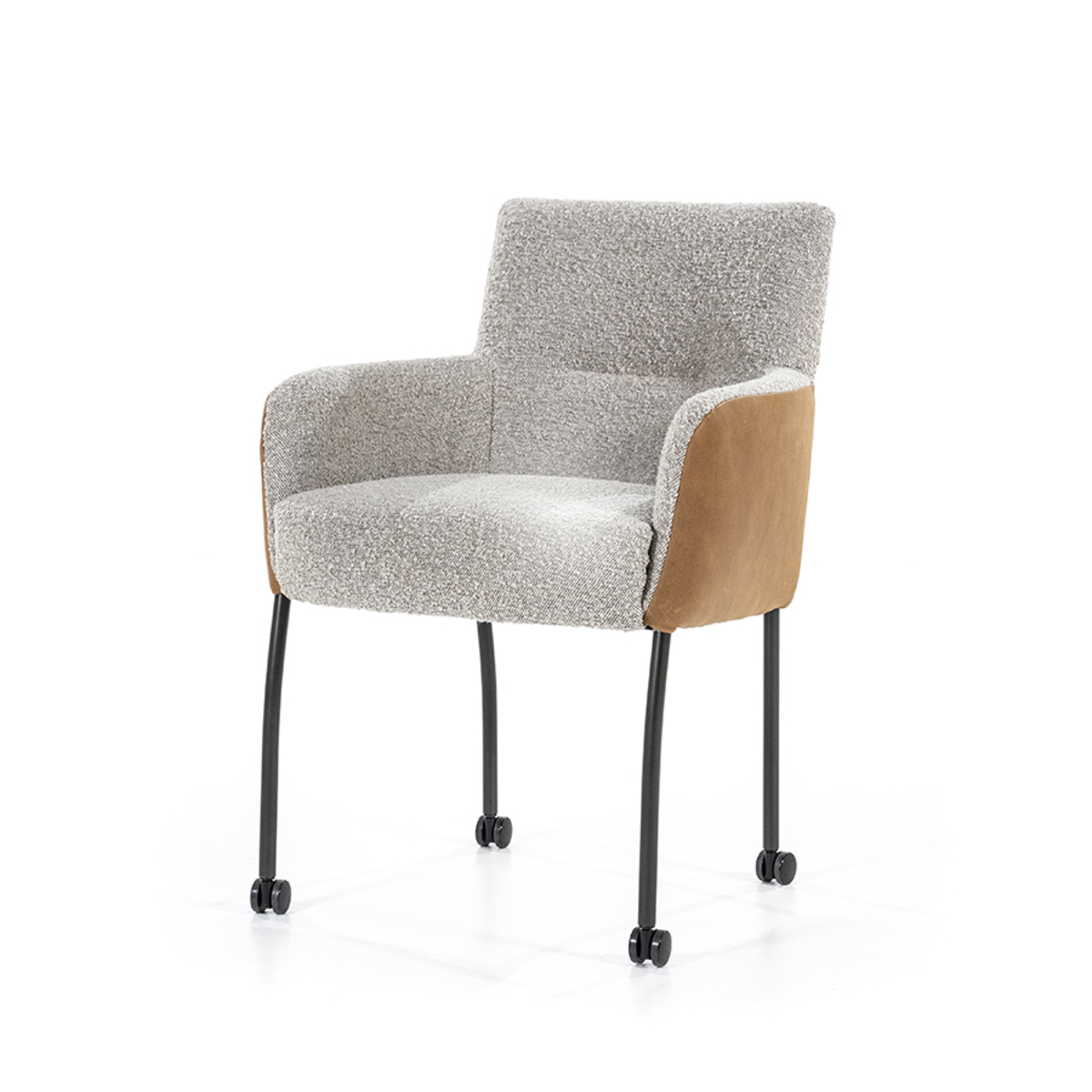 Eetkamerstoel Soof Bruin Cognac - Leder - Eleonora