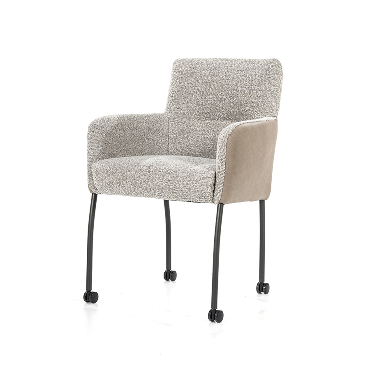 Eetkamerstoel Soof Grijs Taupe - Leder - Eleonora