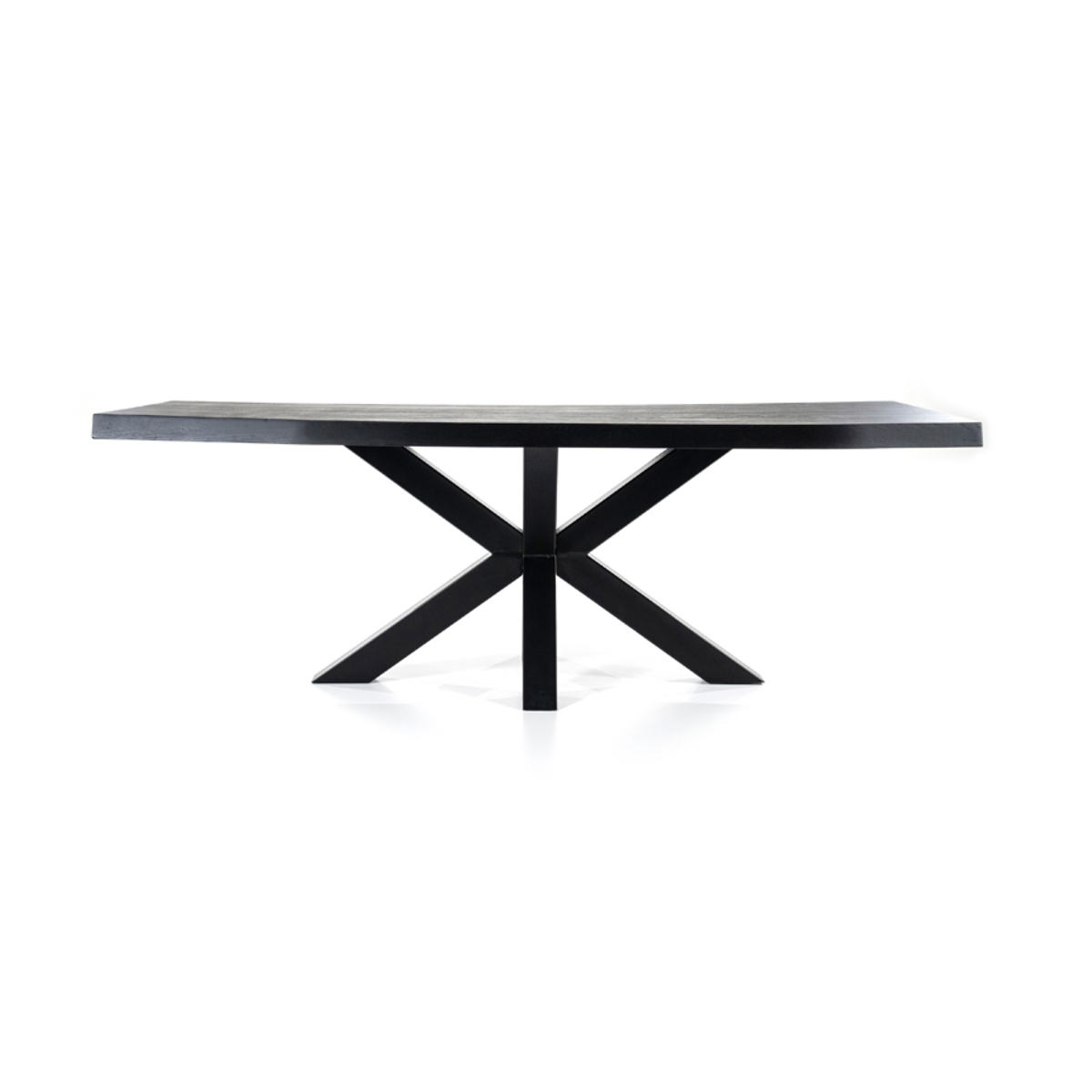 Eetkamertafel Boomstam Zwart - Eiken - Eleonora
